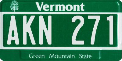 VT license plate AKN271