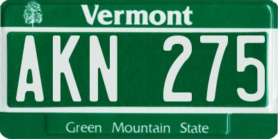 VT license plate AKN275
