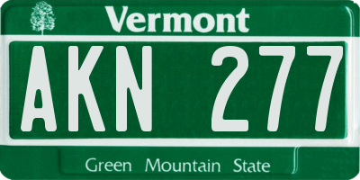 VT license plate AKN277