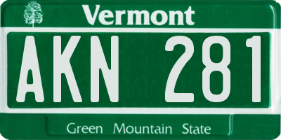 VT license plate AKN281