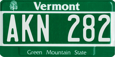 VT license plate AKN282