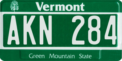VT license plate AKN284