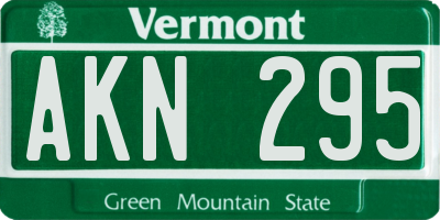 VT license plate AKN295