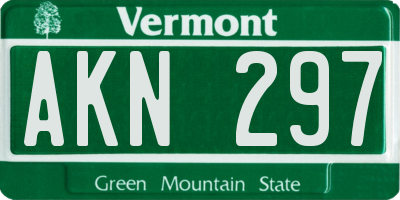 VT license plate AKN297