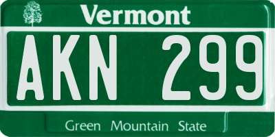 VT license plate AKN299