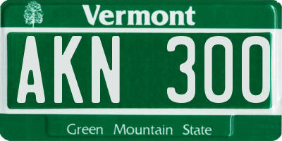VT license plate AKN300