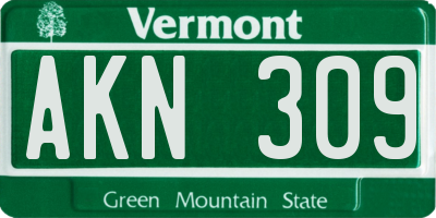 VT license plate AKN309
