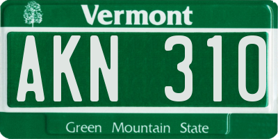 VT license plate AKN310
