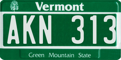 VT license plate AKN313