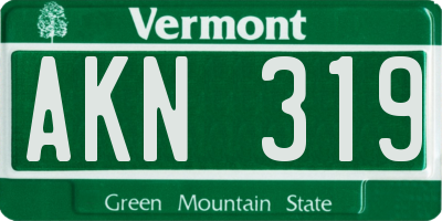 VT license plate AKN319