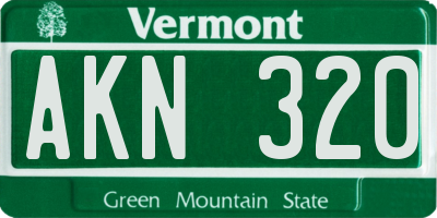 VT license plate AKN320