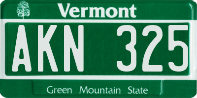 VT license plate AKN325