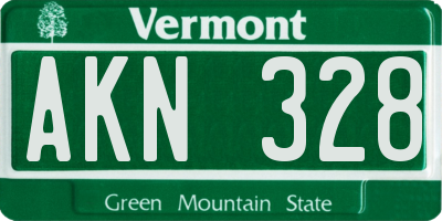 VT license plate AKN328