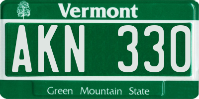 VT license plate AKN330