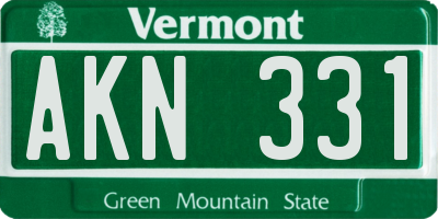 VT license plate AKN331