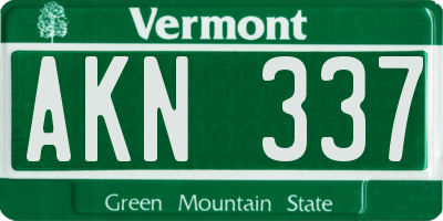VT license plate AKN337