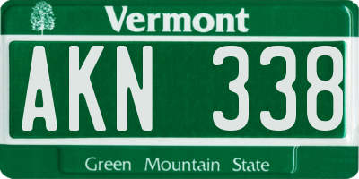VT license plate AKN338