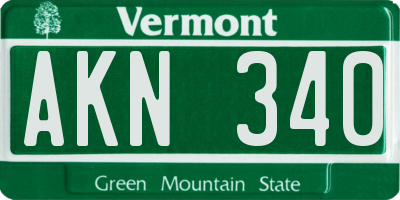 VT license plate AKN340