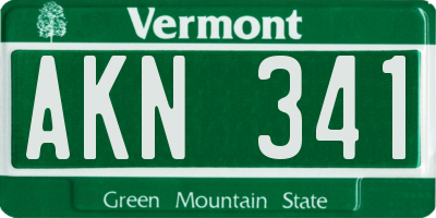 VT license plate AKN341