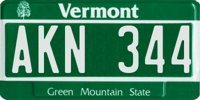 VT license plate AKN344