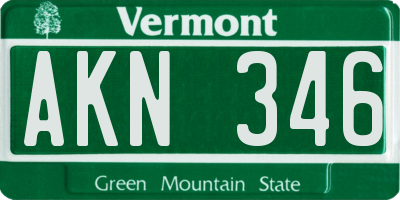 VT license plate AKN346