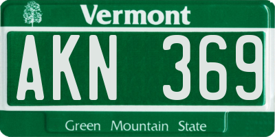 VT license plate AKN369