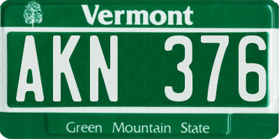VT license plate AKN376
