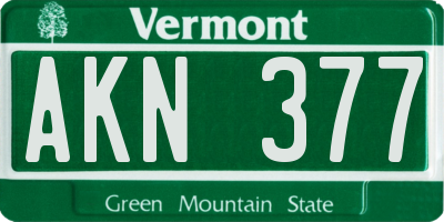 VT license plate AKN377
