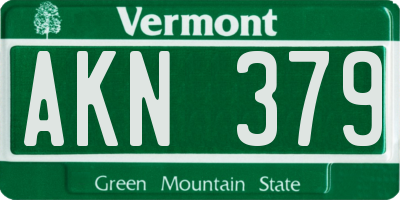 VT license plate AKN379