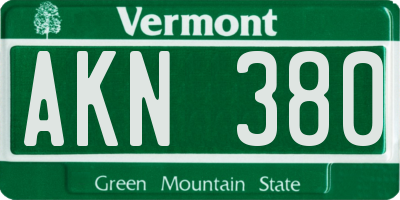 VT license plate AKN380