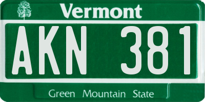 VT license plate AKN381