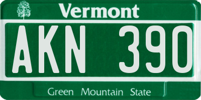 VT license plate AKN390
