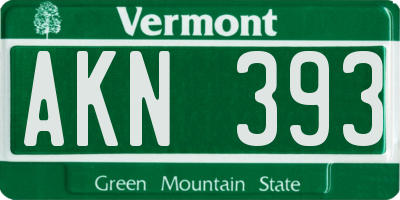 VT license plate AKN393