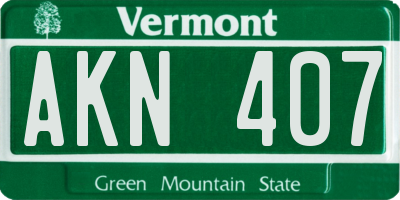 VT license plate AKN407