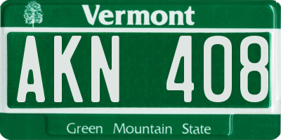 VT license plate AKN408