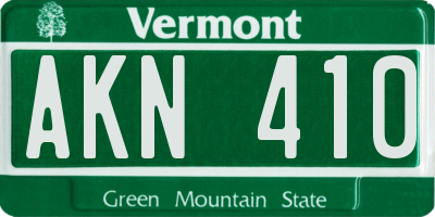 VT license plate AKN410