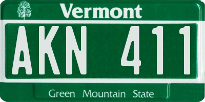 VT license plate AKN411