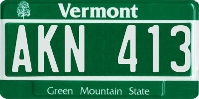 VT license plate AKN413