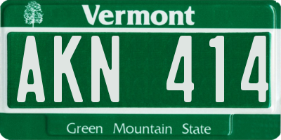 VT license plate AKN414