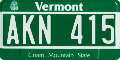 VT license plate AKN415