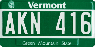 VT license plate AKN416