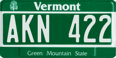 VT license plate AKN422