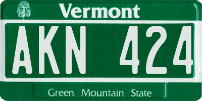 VT license plate AKN424