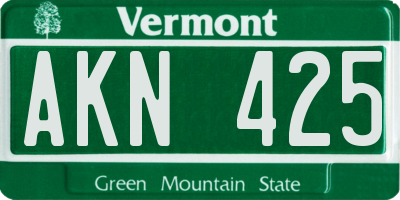 VT license plate AKN425