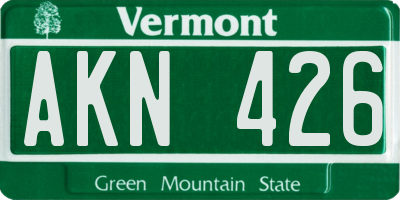VT license plate AKN426