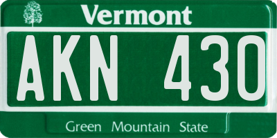 VT license plate AKN430