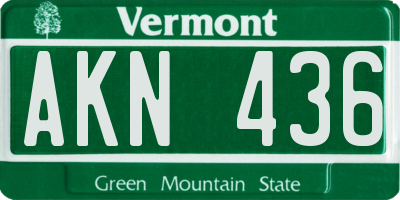 VT license plate AKN436