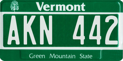VT license plate AKN442