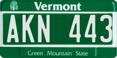 VT license plate AKN443