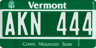 VT license plate AKN444